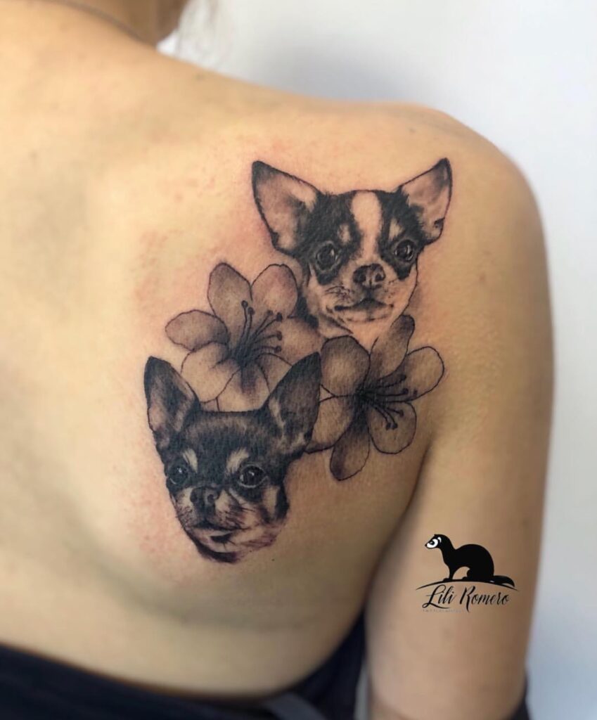 large chihuahua tattoo for the back