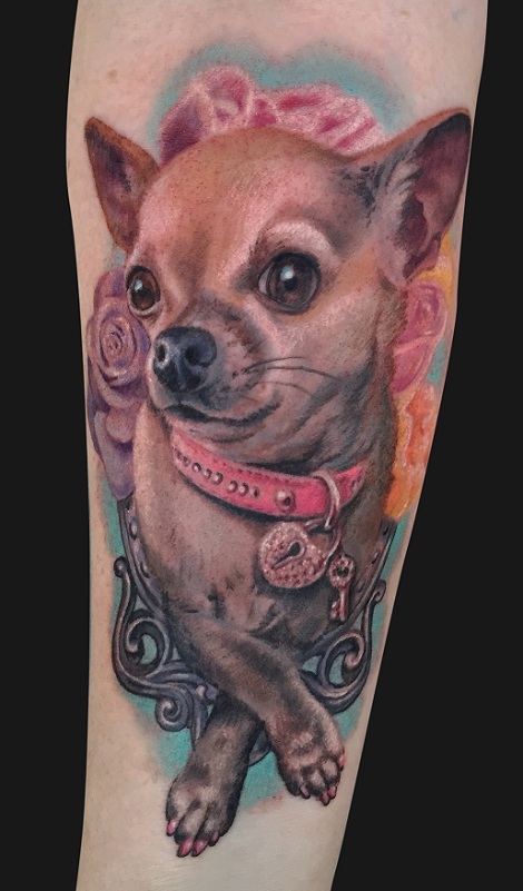chihuahua dog tattoo for arm