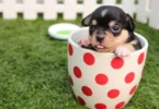 cute chihuahua puppy inside a cup