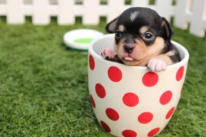 chihuahua puppy inside a cup