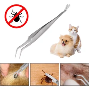 2-In-1-Stainless-Steel-Tick-Tweezers-ProfeQuick Tick Removal Tool For Cat Dog People